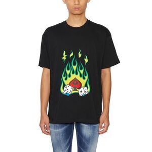 JUST DON Graphic Print T-Shirt Men BLACK T-Shirts